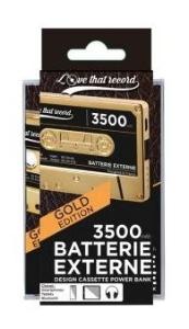 Batterie Externe 3500 mAh - Design K7 Audio - Gold Edition