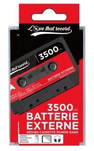 Batterie Externe 3500 mAh - Design K7 Audio - Red Edition