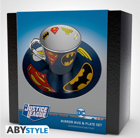 Mirror Mug & Plate Set - Justice League